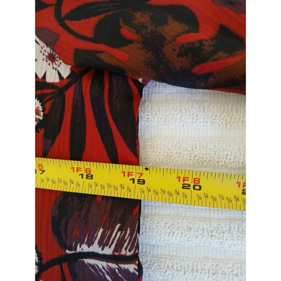 ZARA Basic Women's Floral Chiffon Long Sleeve Button Up Shirt S Multicolor Relax - Picture 11 of 14